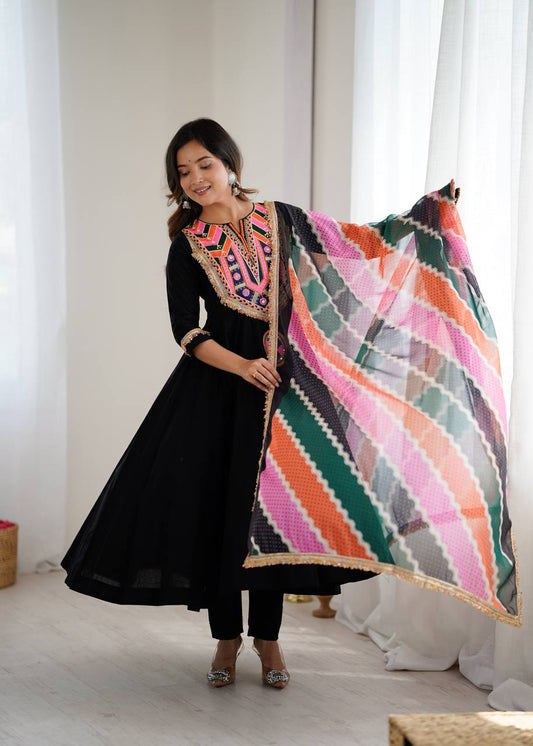 Pure Khadi Cotton With Embroidery Work Top Pent