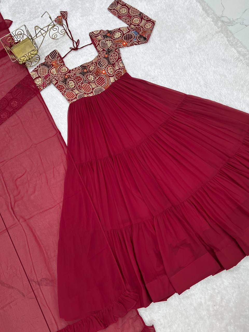 Pure Soft Fox Georgette Embroidery Work Anarkali