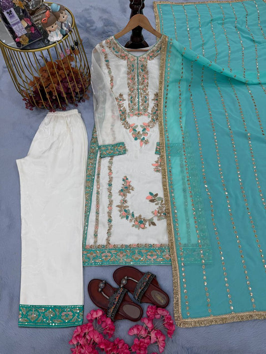 Eid Special Gmy Silk With Beautifull Embroidery Work Top Plazzo