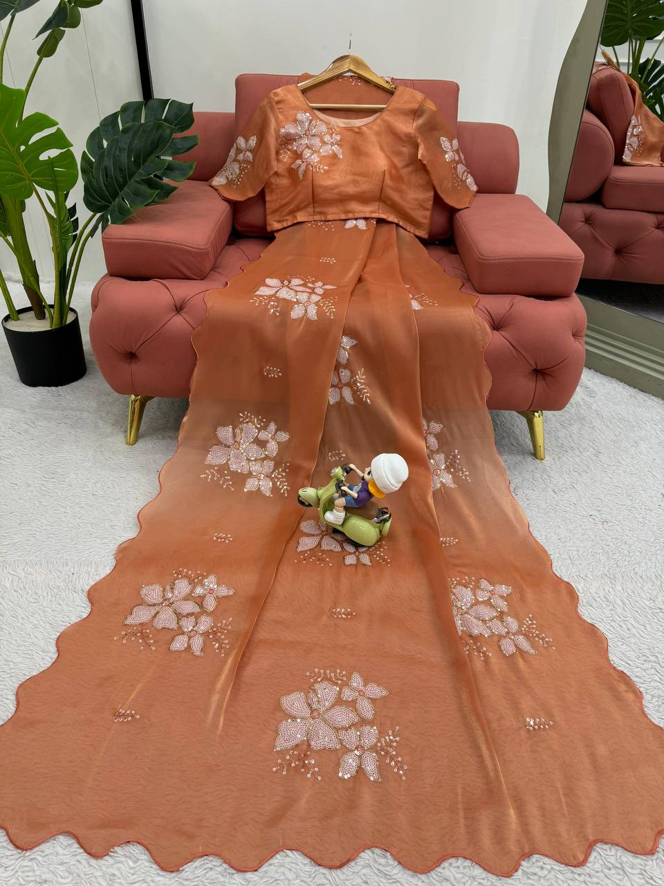 Most Demanding Hot Selling Jimmy Chu Thread & Sequence Work Saree