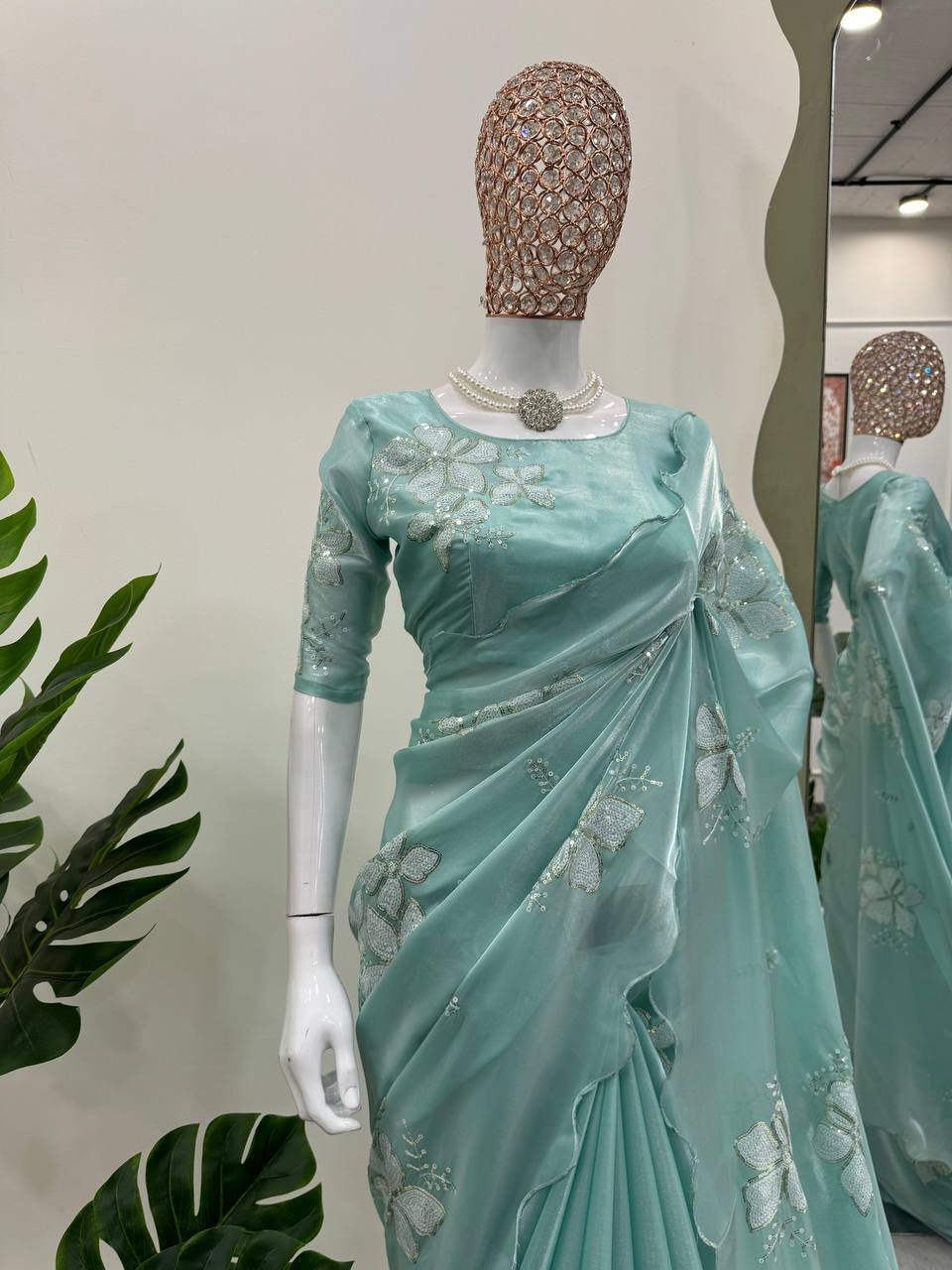 Most Demanding Hot Selling Jimmy Chu Thread & Sequence Work Saree