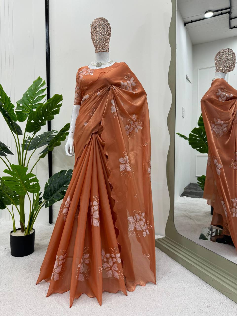 Most Demanding Hot Selling Jimmy Chu Thread & Sequence Work Saree