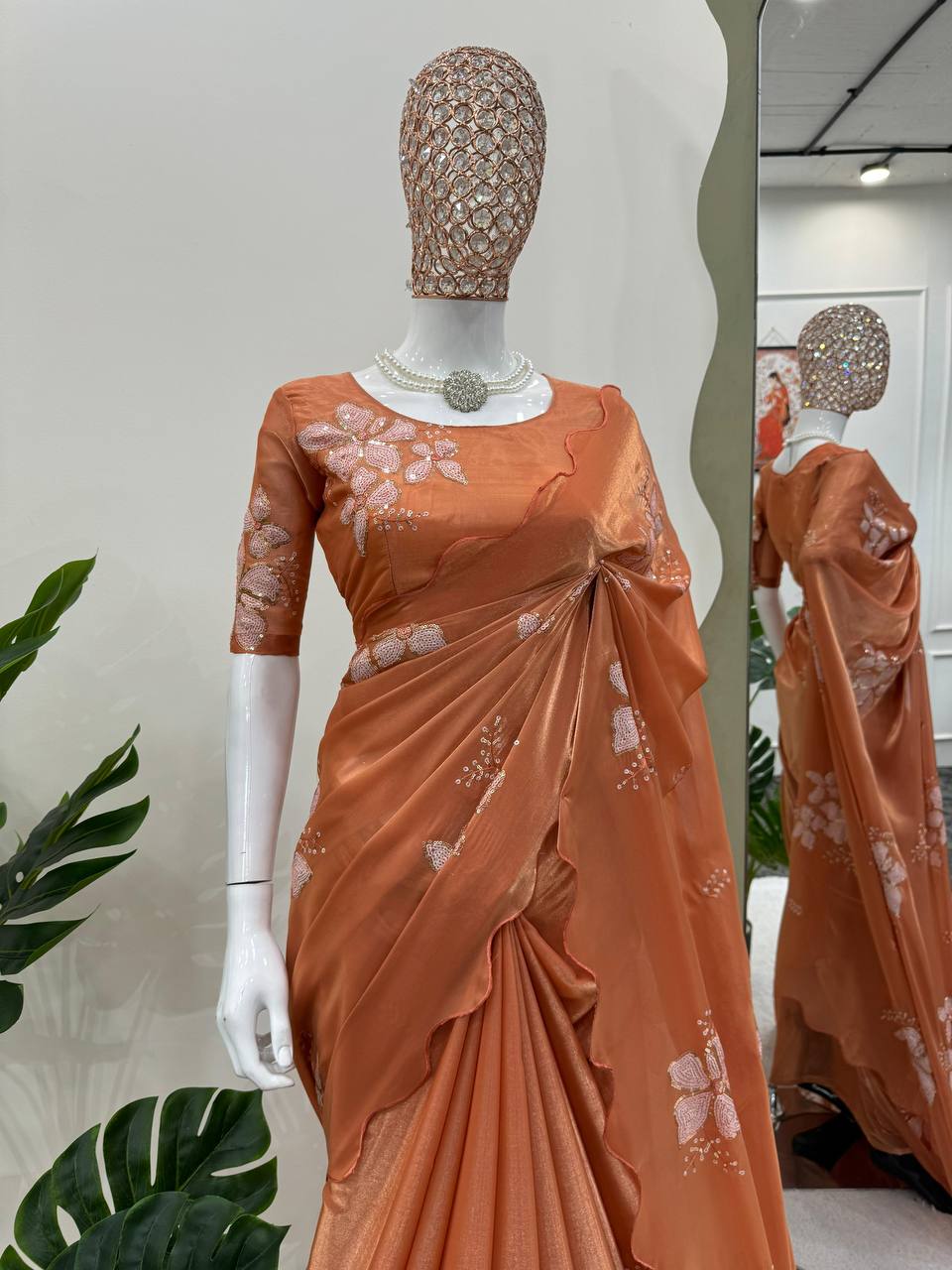 Most Demanding Hot Selling Jimmy Chu Thread & Sequence Work Saree