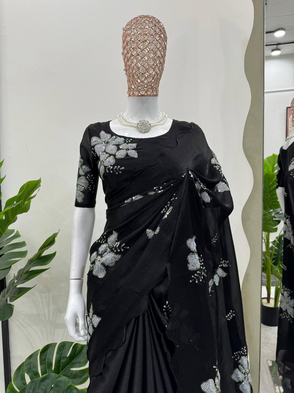 Most Demanding Hot Selling Jimmy Chu Thread & Sequence Work Saree