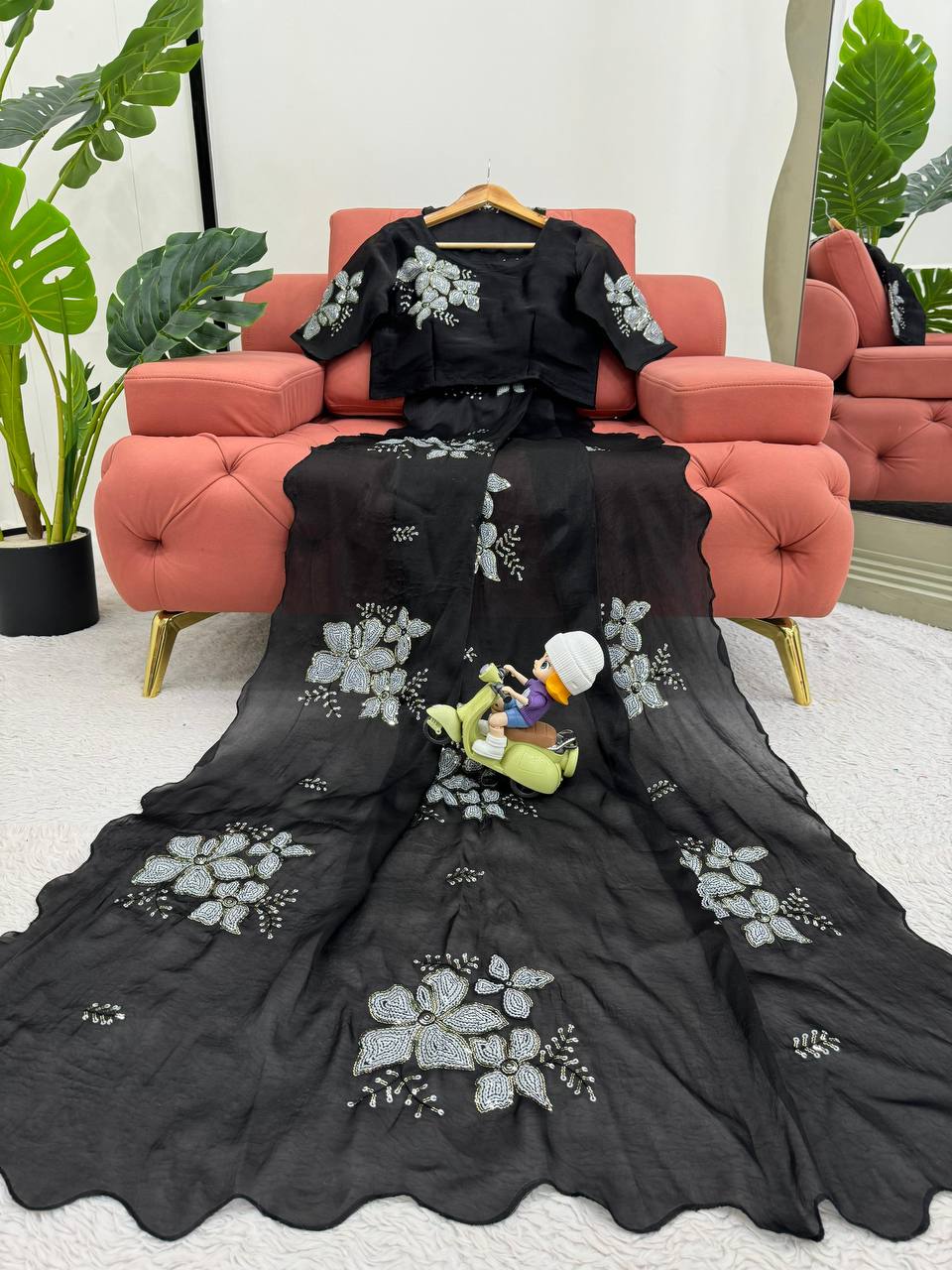 Most Demanding Hot Selling Jimmy Chu Thread & Sequence Work Saree