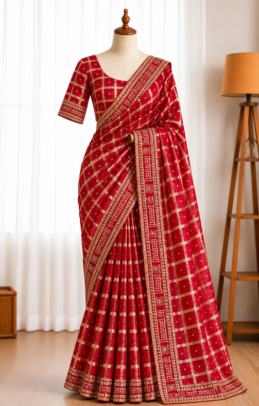 Pure Viscose Georgette Saree with 3mm Sequin Embroidery & Lace Work