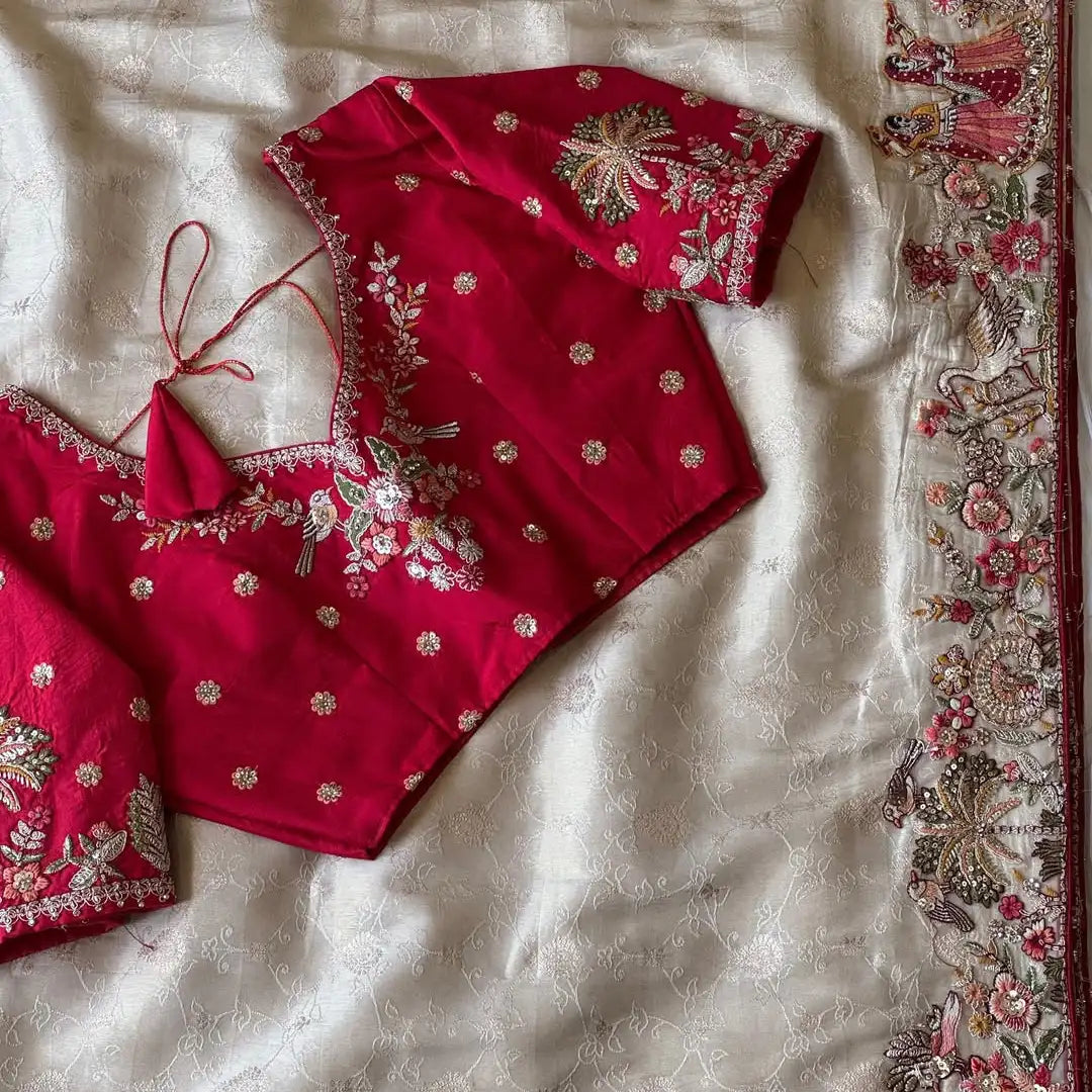Beautiful Dola Silk Saree With Coding And Multi Sequence Work