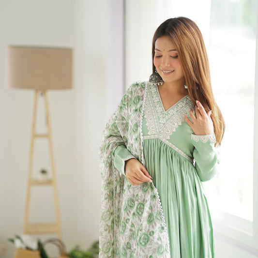 Pure Roman Silk Office Wear Kurti Set