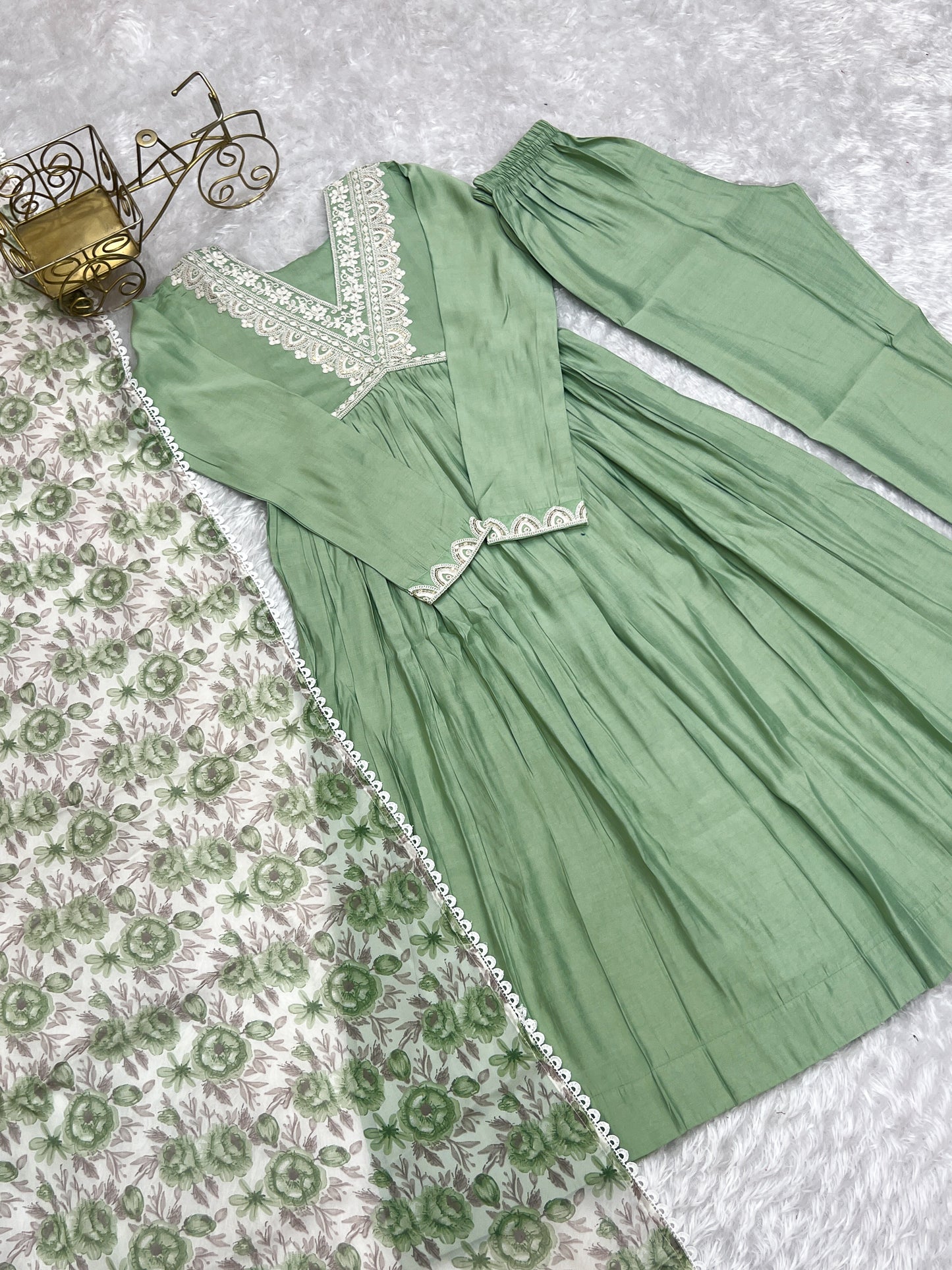Pure Roman Silk Office Wear Kurti Set