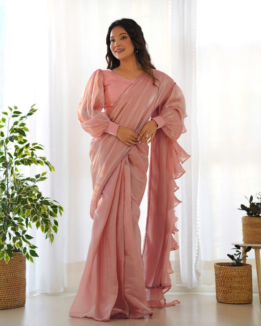 Jimmy Chu Organza Silk Ready To Wear Saree