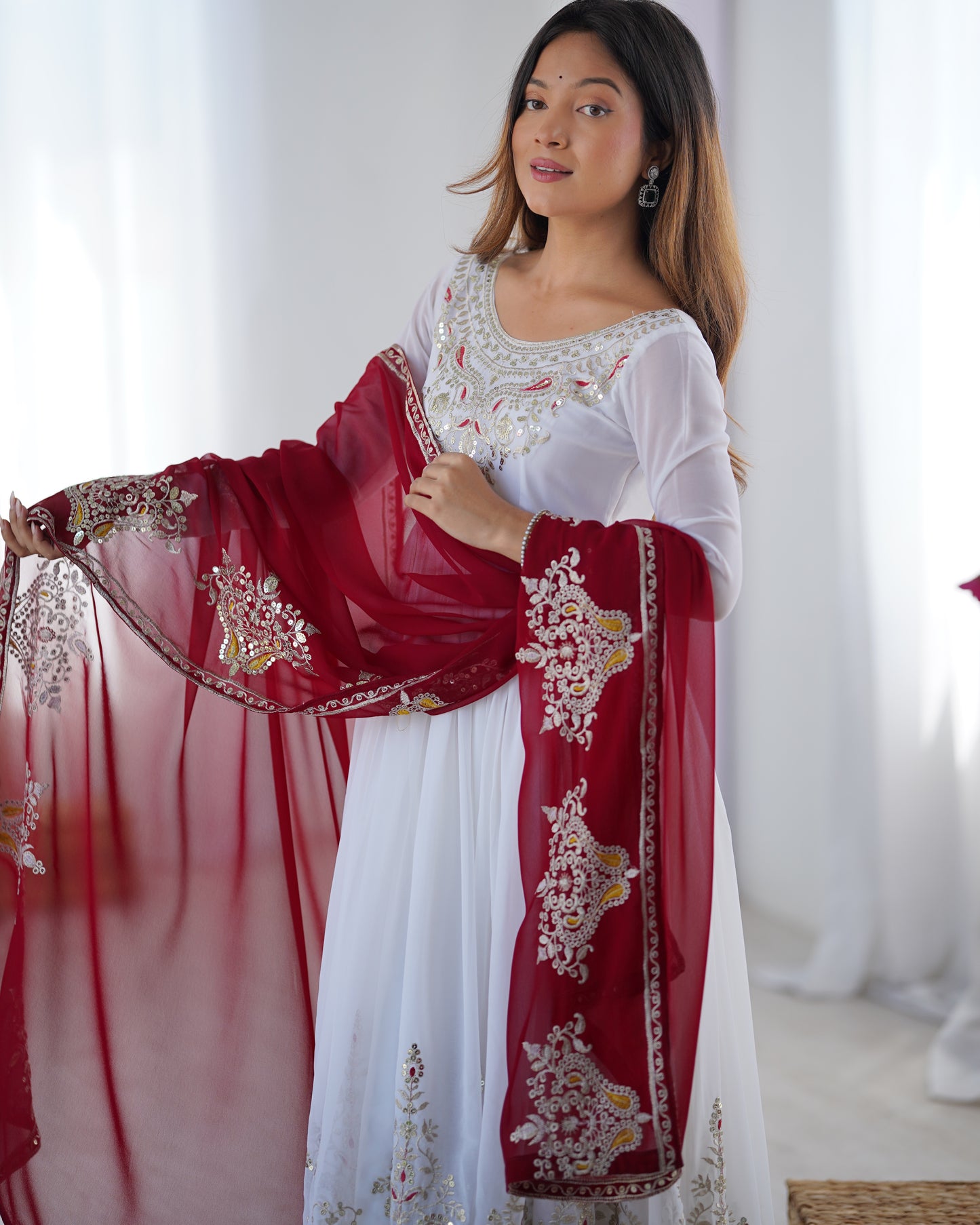 Wedding Special Heavy Multi Sequence Work Top Suit