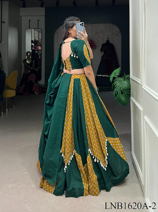 Navratri Special Pure Cotton With Plain Work Lehenga