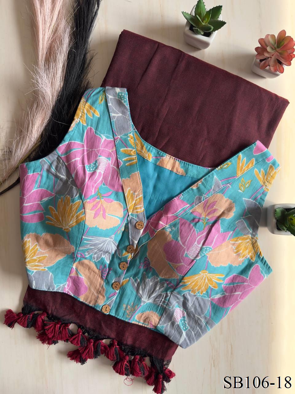 Cotton Silk With Digital Print Saree