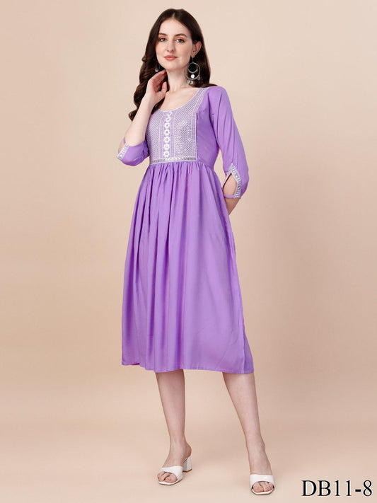 Maroon Color Reyon Sequence Work Top