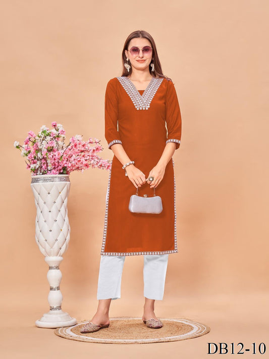 Fancy Look Reyon Fabric V Type Neck Top