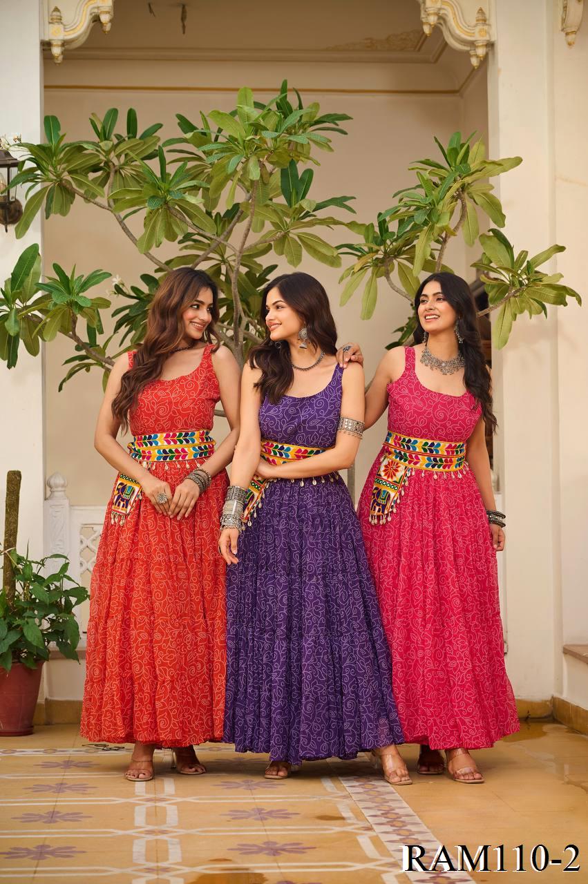 Navratri Soecial Real Mirror Work With Codi Lace Work Gown