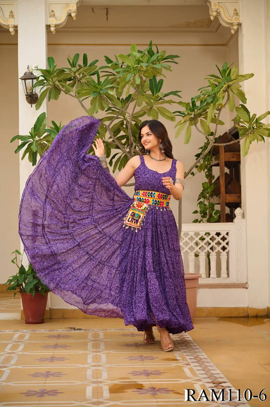 Navratri Soecial Real Mirror Work With Codi Lace Work Gown