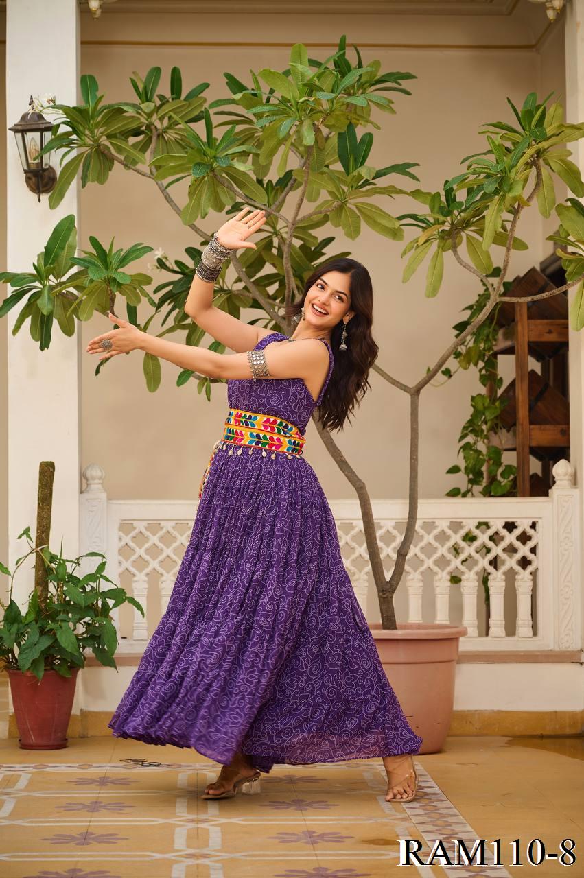 Navratri Soecial Real Mirror Work With Codi Lace Work Gown
