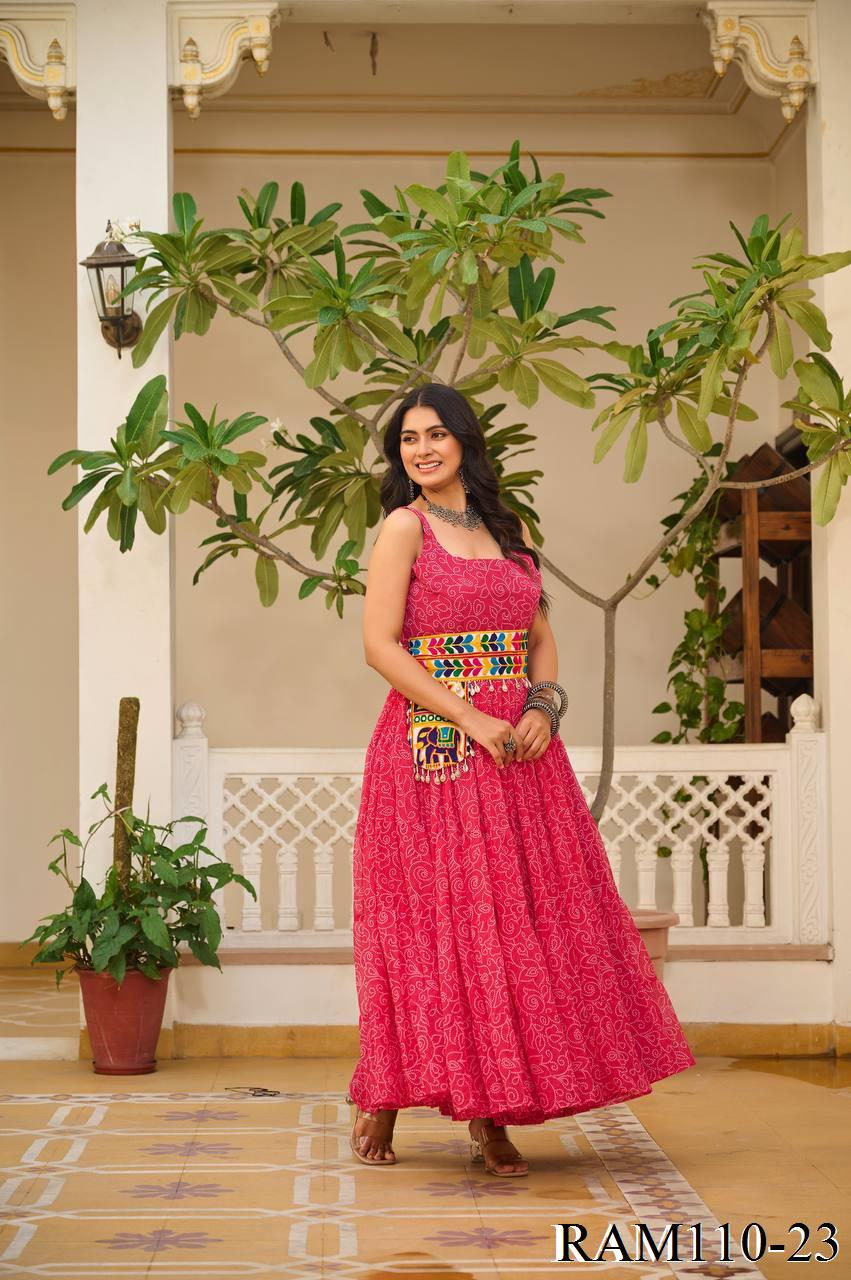 Navratri Soecial Real Mirror Work With Codi Lace Work Gown