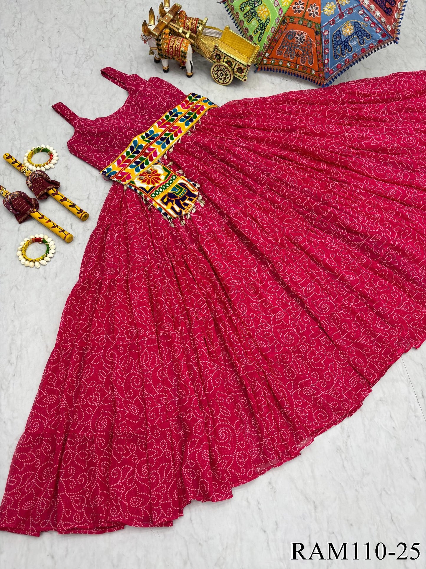 Navratri Soecial Real Mirror Work With Codi Lace Work Gown