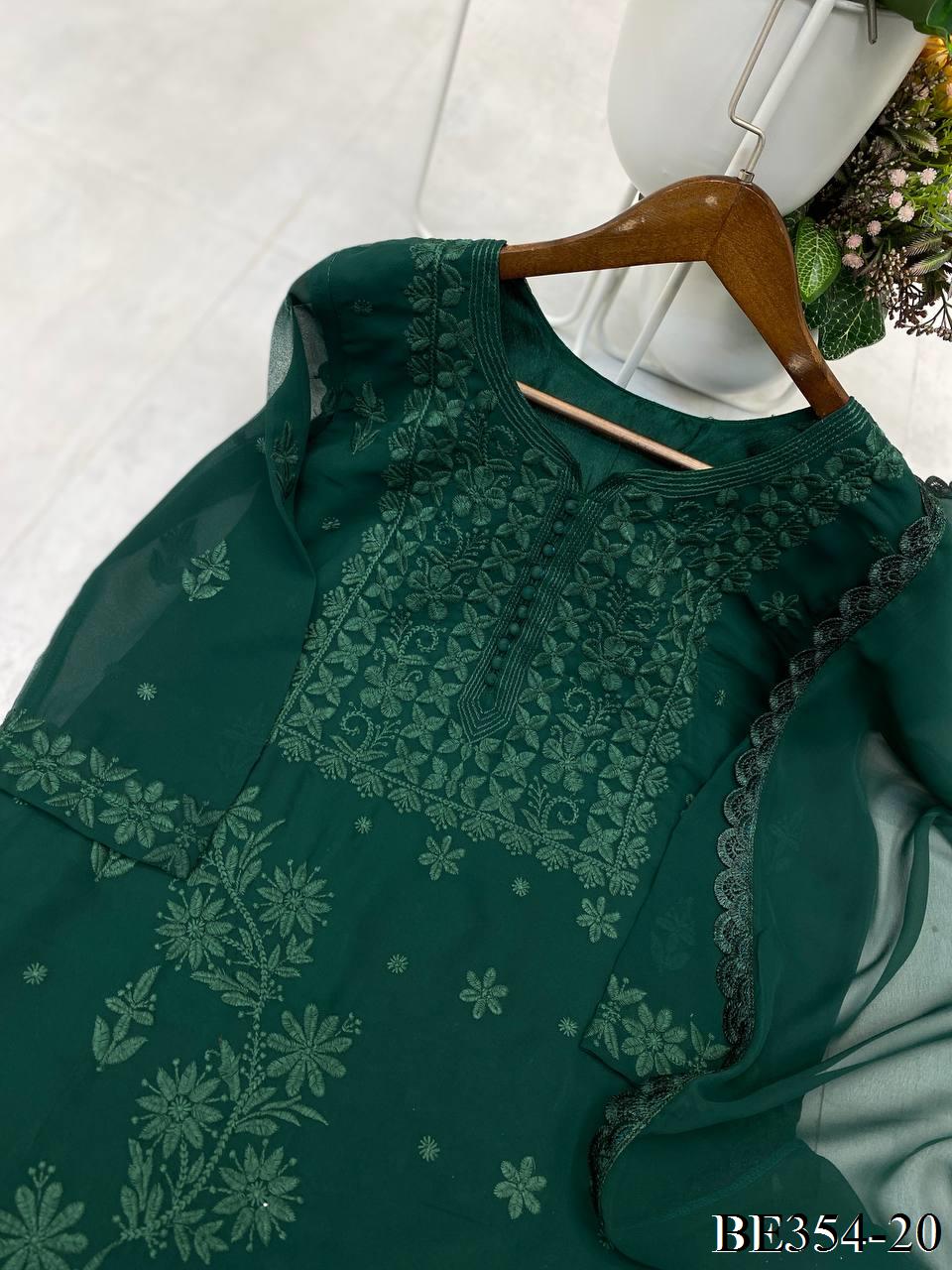 New Look Georgette Embroidery Work Pum Pum Work Top Pent