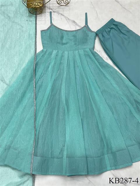 Beautiful Soft Rich Crunchy Silk With Swarovski Work Anarkali Suit Set