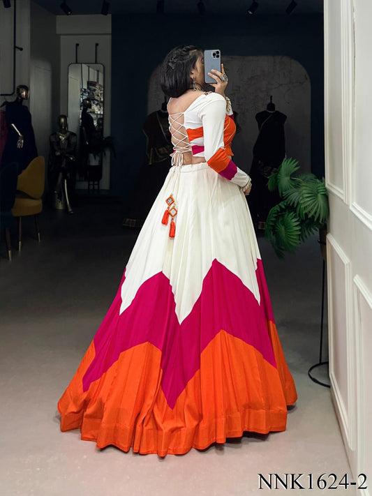 Navratri Special Pure Rayon With Plain Work Lehenga