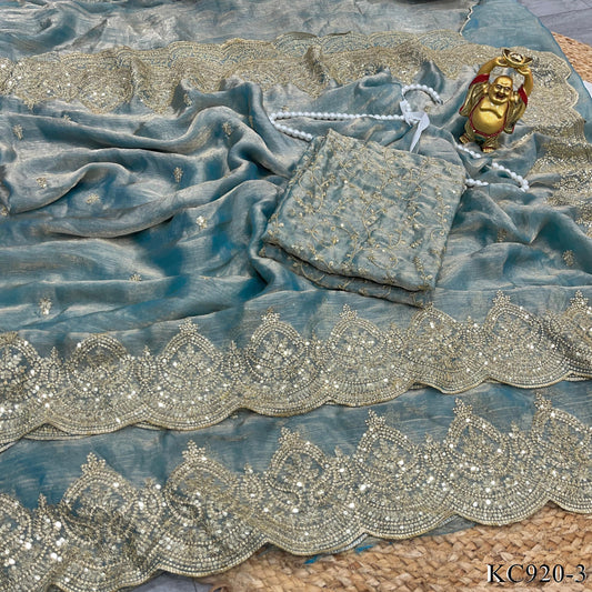 Fendy Chiffon Sequins Work Saree