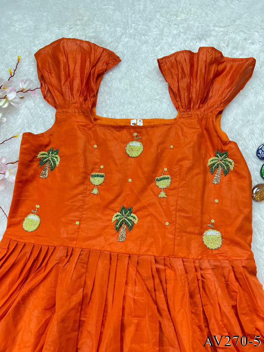 Elegant Moti Work Cotton Gown