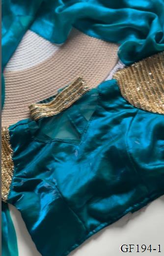 Pure Chiffon Frendy Silk With Plain Work Saree