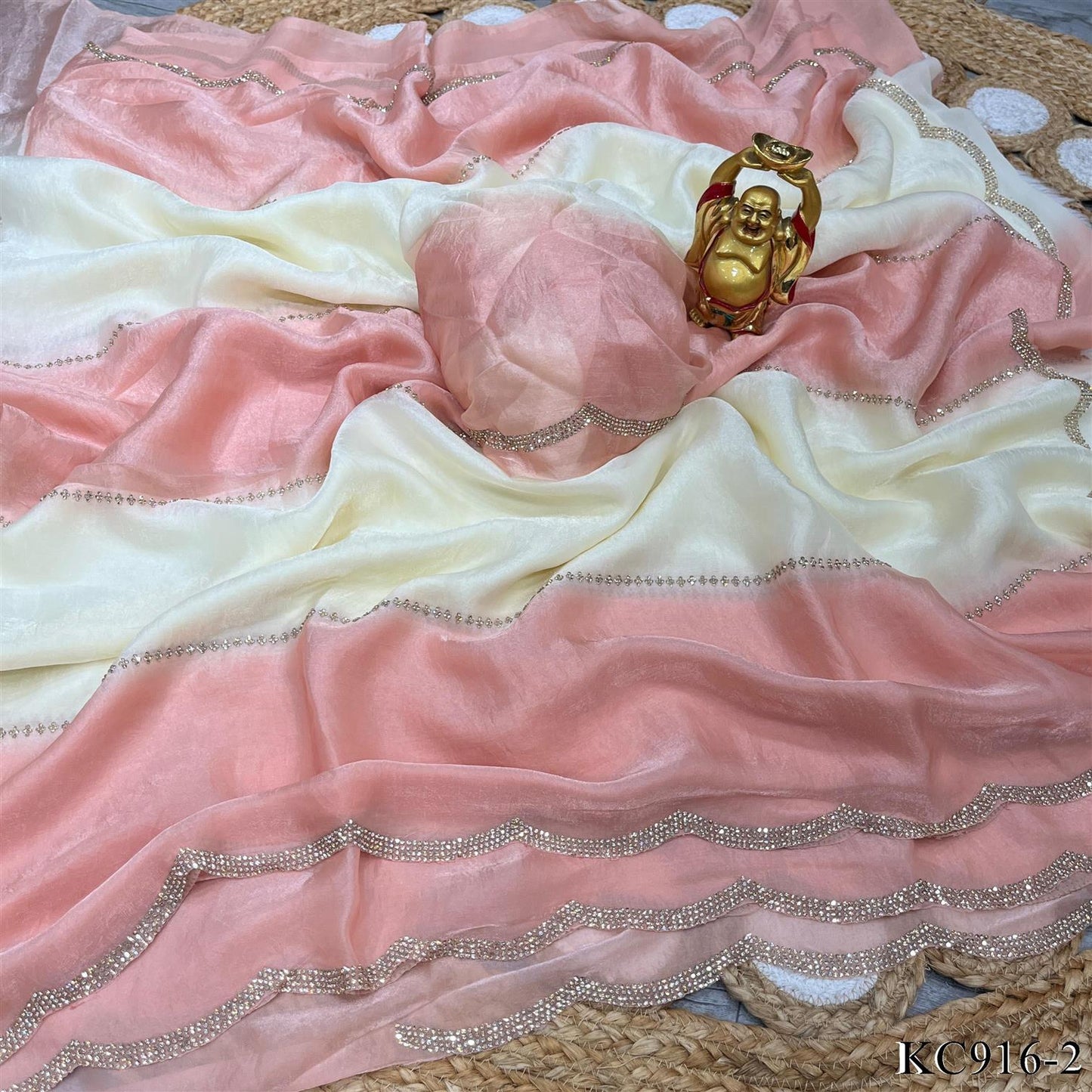 Beautifull Space Silk With Jarkhan Work Saree