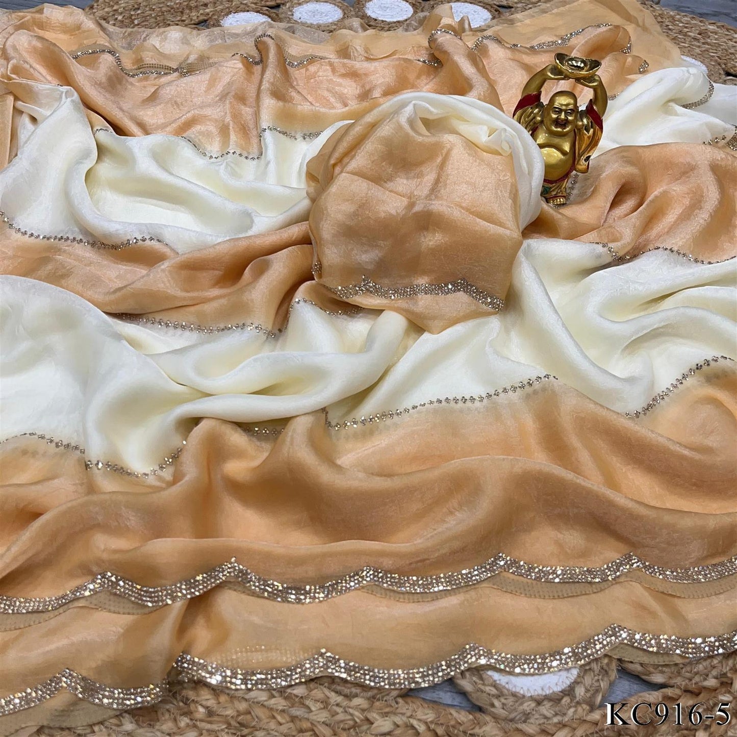 Beautifull Space Silk With Jarkhan Work Saree