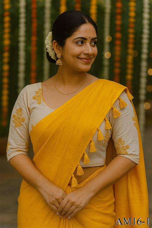 Space Silk With Silky Latkan Khadi Work Saree