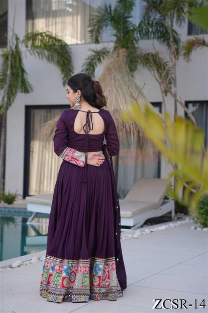 Coding Embroidery Siqunce Work with zip In Choli