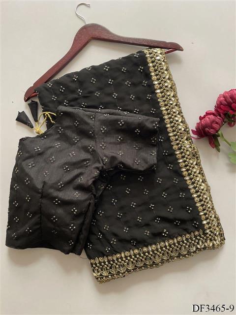 Heavy Quility Faux Georgette Sequins Work Saree