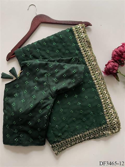 Heavy Quility Faux Georgette Sequins Work Saree
