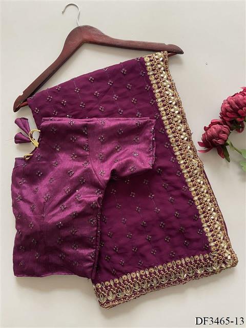 Heavy Quility Faux Georgette Sequins Work Saree