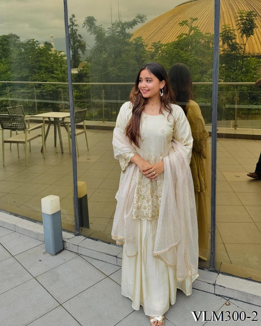 Havy Choinon Silk With Heavy Embroidery Work Top