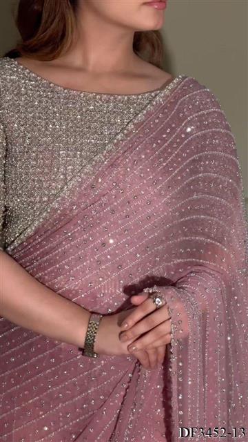 Beautifull Georgette Sequience Embroidery Work Saree