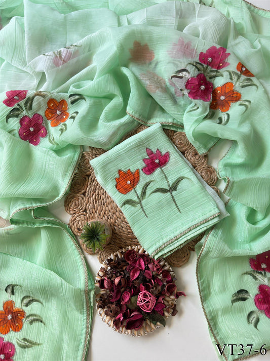 Premium Crunchy Crush Hand Work Saree