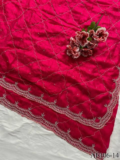 Pure Soft Fandy Silk With Daimond Khatli Work Saree