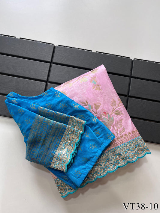 Pure Banarasi Silk With Weaving Flower Design Saree