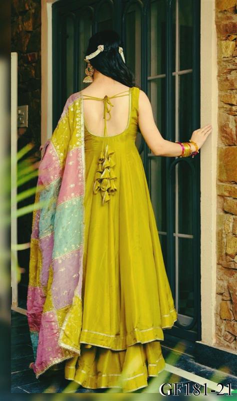 Simar Silk With Heavy Fair Plazzo And Plain Work Gown