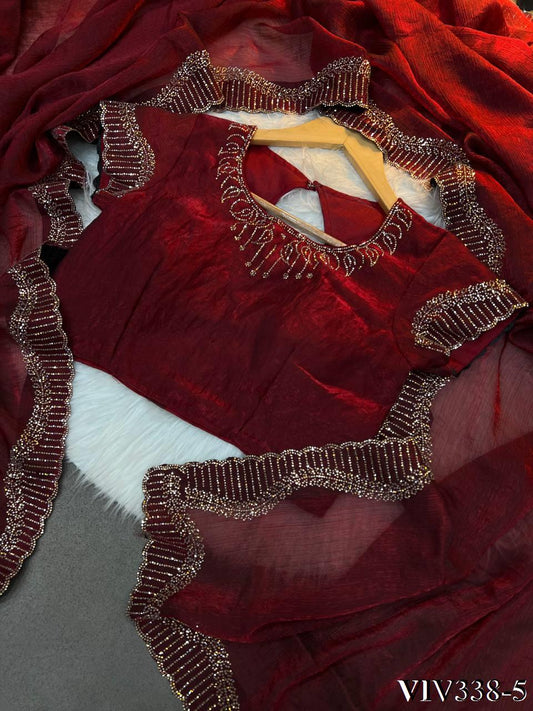 Space Silk Woth Rich Daimond Work Saree