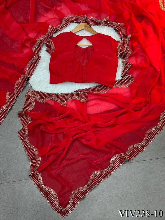 Space Silk Woth Rich Daimond Work Saree