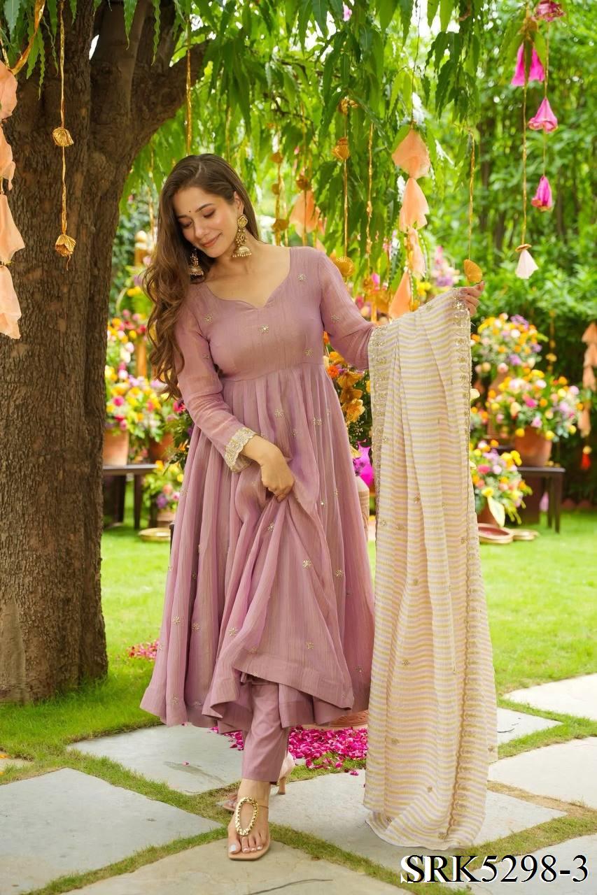 Beautifull Faux Georgette Embroidery Work Anarkali