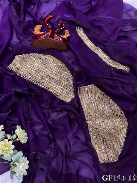 Pure Chiffon Frendy Silk With Plain Work Saree