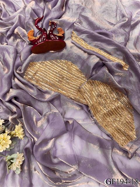 Pure Chiffon Frendy Silk With Plain Work Saree