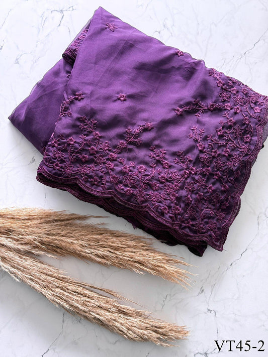 Premium Tebby Organza With Thread Work Saree