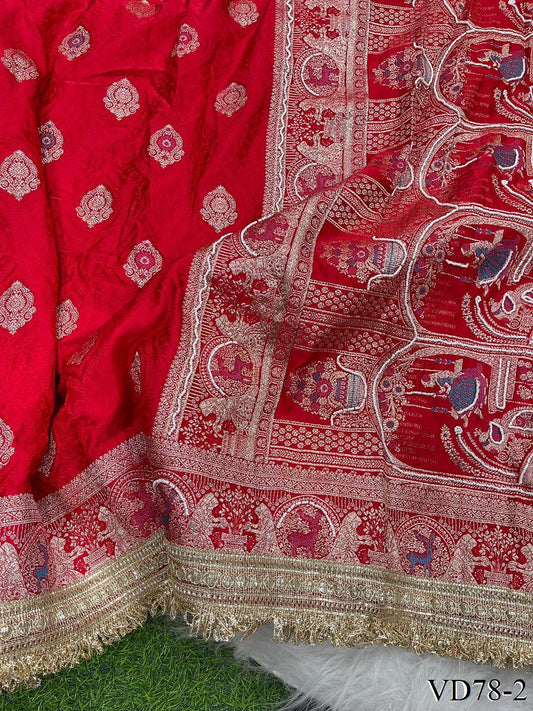 Beautiful Pure Soft HO Silk With Rich Jacquard Weaving Work Saree